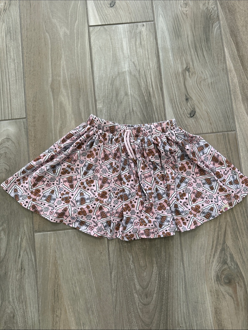 cheeky plum Pink Gingerbread Cookie Print Circle Skirt